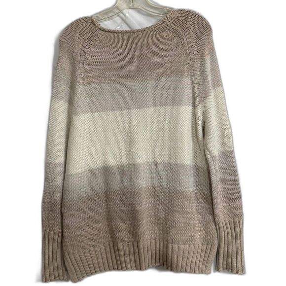 NWT Chaps Sweater Women's Med Knit Pullover Soft Girl Pastel Tone Colorblock - Picture 7 of 7